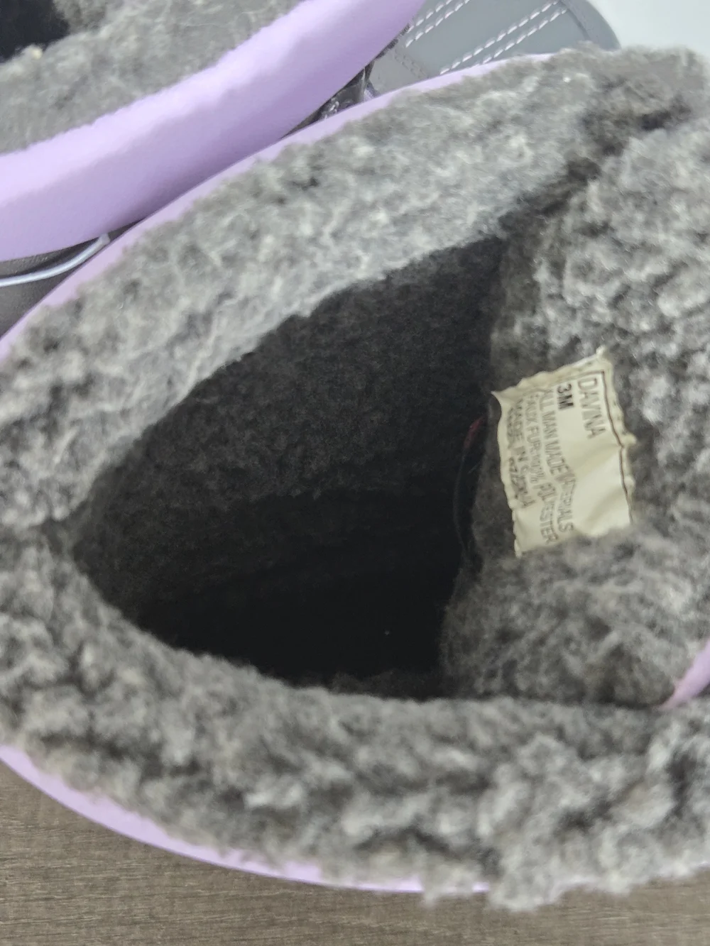 NWT Totes Kids Alpine Winter Snow Boots Grey Purple Insulated Waterproof Size 3M